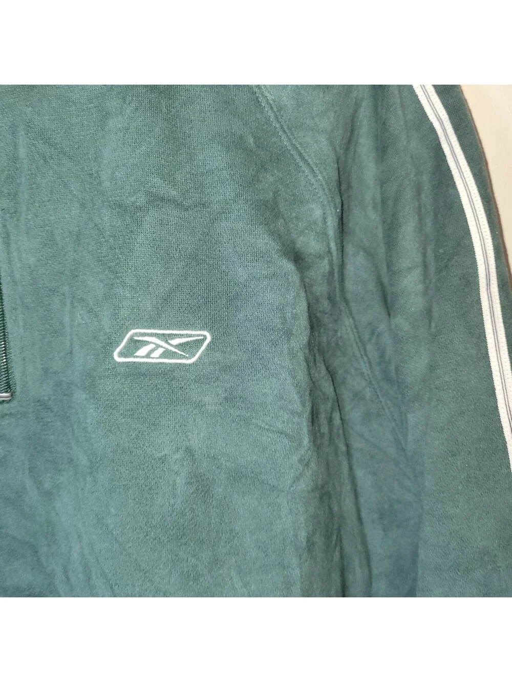 NWT VTG Reebok Men's Green 1/4 Zip Pullover Sweatshirt Activewear Top XL
